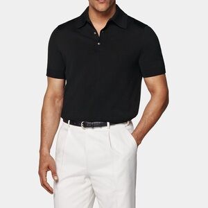 Suitsupply Black Polo Shirt